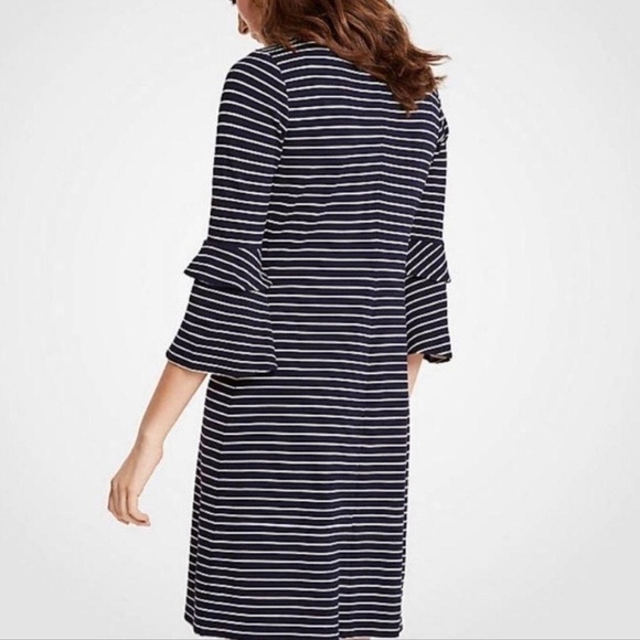 Ann Taylor Navy | White Stripe Dress Sz 12 - Picture 6 of 6